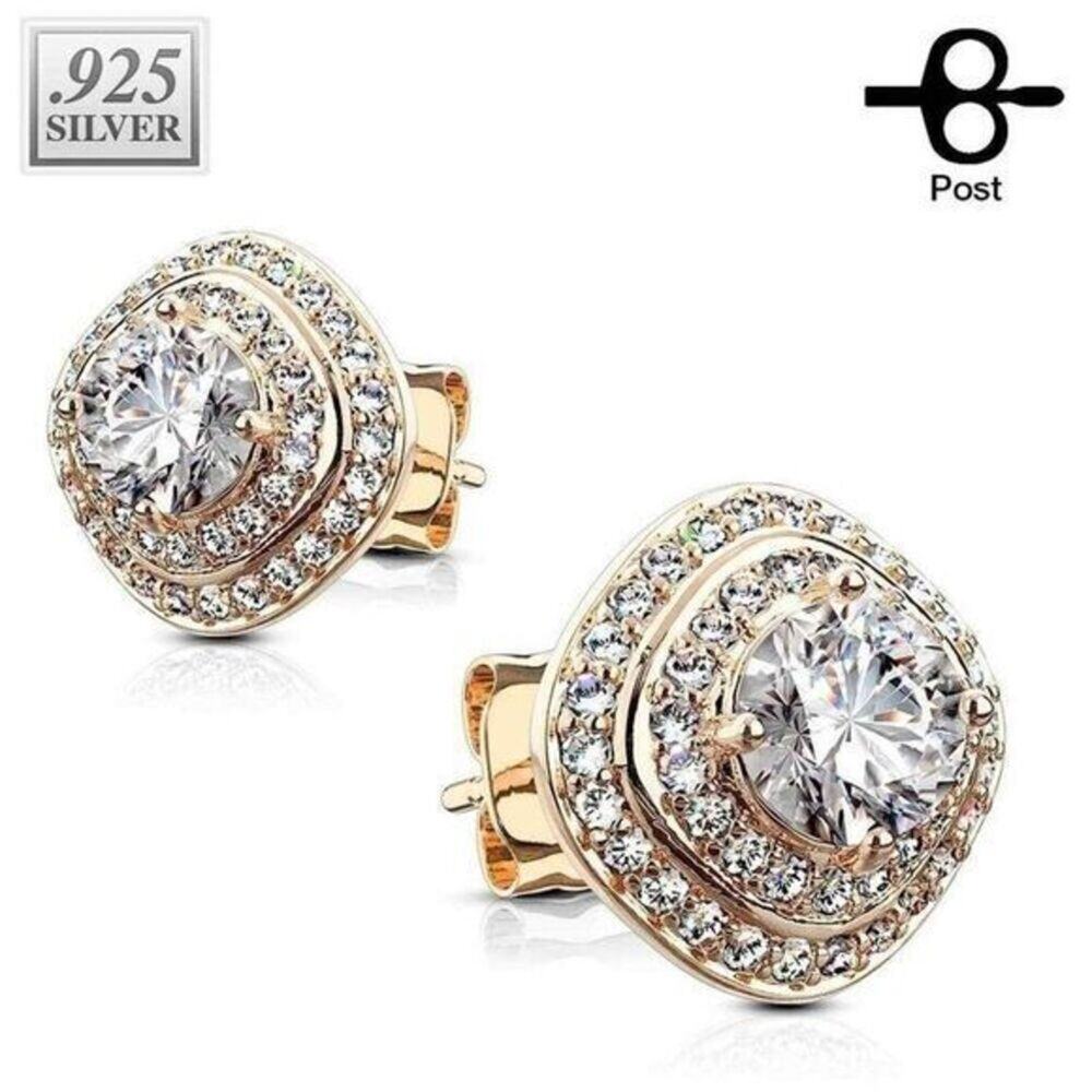 New .925 sterling Silver CZ earring